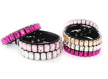 Load image into Gallery viewer, Triple Row Baguette Crystal Dog Collar
