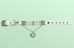 Pearly Heart dog collar