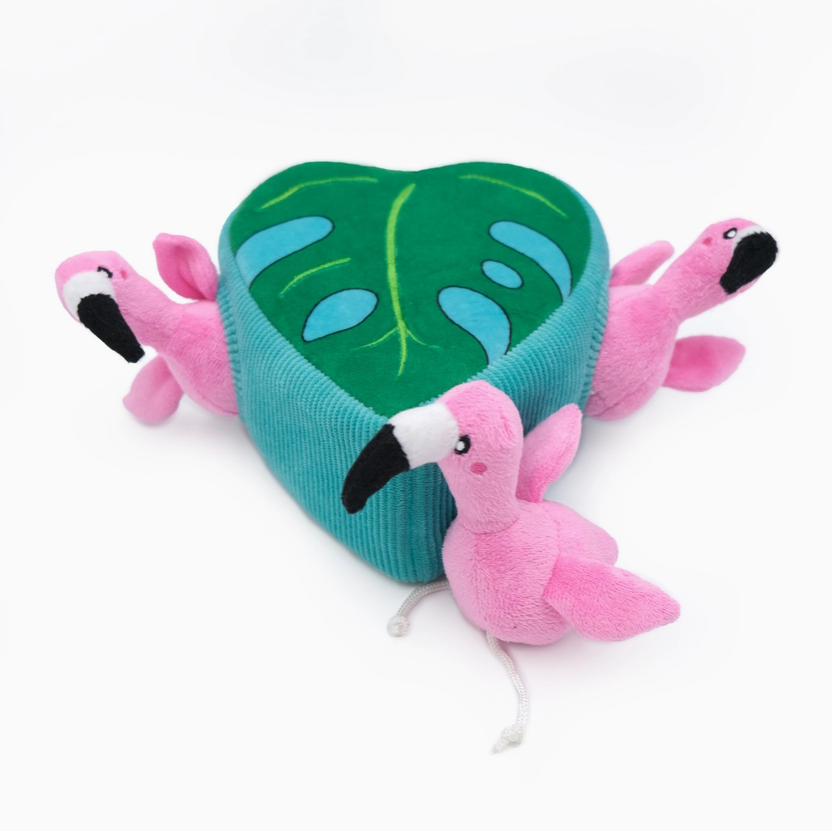 NEW Zippy Burrow® - Flamingos in Monstera