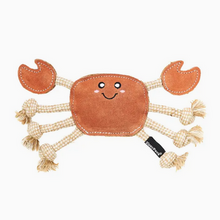 Load image into Gallery viewer, Ecozippy Suede and Rope Buddies - Crab
