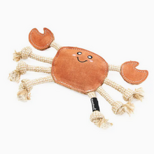 Load image into Gallery viewer, Ecozippy Suede and Rope Buddies - Crab
