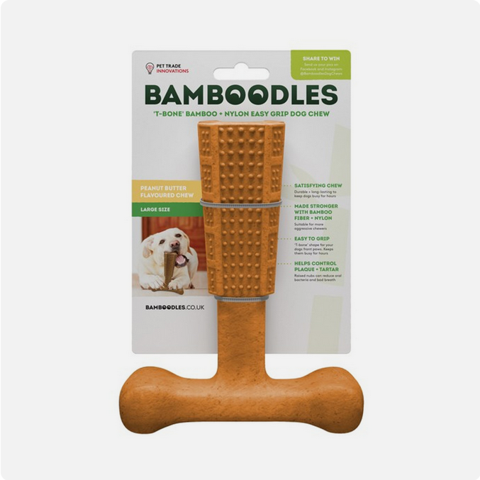 Bamboodles - Large T-bone - Peanut Butter Flavour