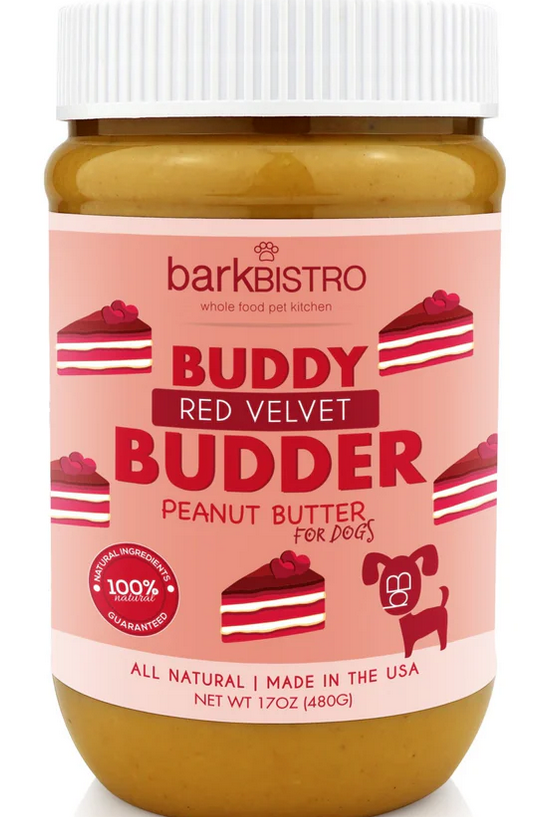 Bark Bisto - Red Velvet Buddy Budder -100% all natural dog peanut butter - 480g