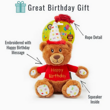 Load image into Gallery viewer, Pet London - Happy Birthday Bear Dog Toy
