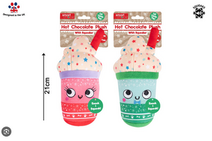 Christmas Plush & Squeaky Hot Chocolate Dog Toy