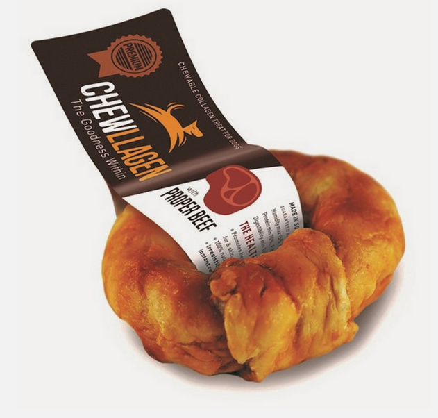 Chewllagen Collagen Beef/Chicken Flavour Donut 3.5 Inch Dog Chew 1 Pc