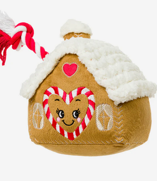 House of Paws  Christmas Gingerbread House Thrower Toy