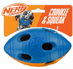Nerf Dog Toys -   Bash Squeak & Crunch Football 6in