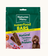 Load image into Gallery viewer, Natures Menu - Turkey with Cranberries &amp; Pumpkin Superfood Bars
