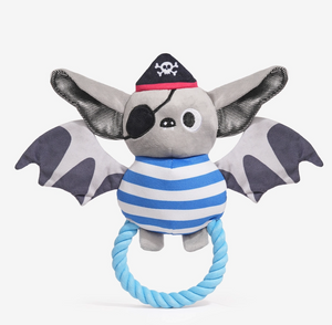 Hugsmart Pet - Halloween Night | Pirate Bat - Dog Rope Toy