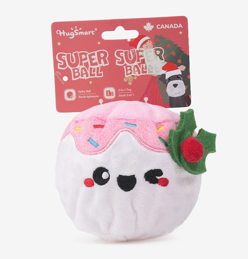 Hugsmart Pet - Happy Christmas | Marshmallow - Dog Ball Toy