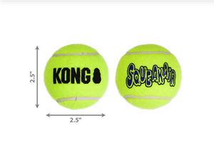 KONG AIR DOG SQUEAKER TENNIS BALLS  3 PACK - XS, S, M, L