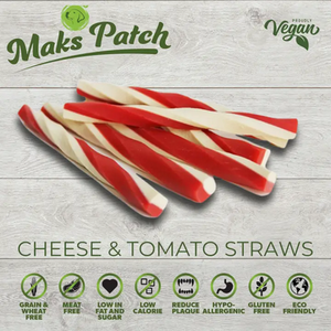 Makspatch Vegan Dog Treats - Cheese and Tomato Straw