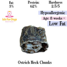 Load image into Gallery viewer, Natural Dog Treats - Ostrich Neck Chunks 1PC
