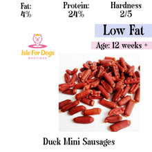 Load image into Gallery viewer, Natural Dog Treats - Duck Mini Sausages 10PK

