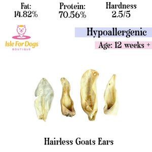 Natural Dog Treats - Hairless Goats Ears 1PC