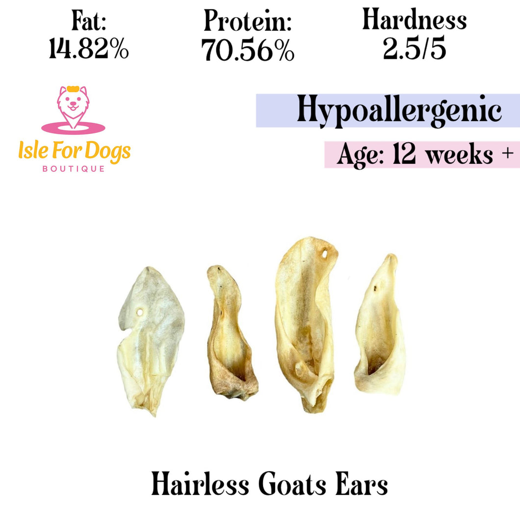 Natural Dog Treats - Hairless Goats Ears 1PC