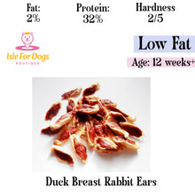 Load image into Gallery viewer, Natural Dog Treats - Duck Breast Rabbit Ears 1PC
