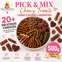 Load image into Gallery viewer, Pick &amp; Mix Dog Treats – 20+ Natural Chewy Snacks (500g / 1kg)
