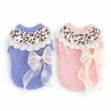Load image into Gallery viewer, Daisy Bow Knit Dog Jumper
