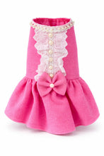 Load image into Gallery viewer, Pearl &amp; Lace Bow Dog Dress
