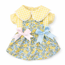 Load image into Gallery viewer, Gingham &amp; Floral Bow Dog Dress
