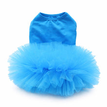 Load image into Gallery viewer, Teal Satin Halter Tutu Dog Dress
