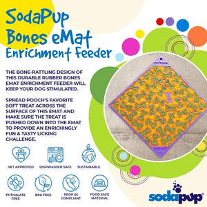 Bones Design Emat Enrichment Licking Mat - Red