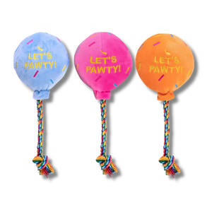 BIRTHDAY BALLOON PLUSH DOG TOY