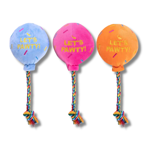 BIRTHDAY BALLOON PLUSH DOG TOY