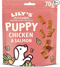 Load image into Gallery viewer, Lily&#39;s Kitchen Dog Puppy Chicken and Salmon Nibbles 70 g,
