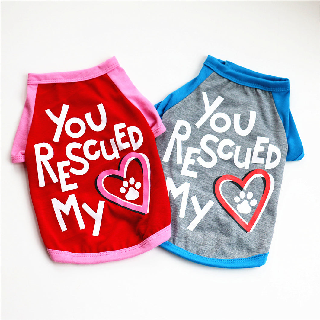 NEW You rescued my heart dog t-shirt