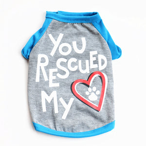 NEW You rescued my heart dog t-shirt