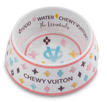 Load image into Gallery viewer, NEW White Chewy Vuiton Dog Bowl
