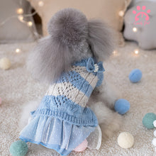 Load image into Gallery viewer, Knit dog Bow dress
