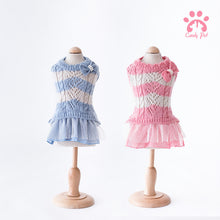 Load image into Gallery viewer, Knit dog Bow dress
