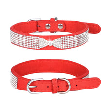 Load image into Gallery viewer, NEW Rhinestone Bow dog collar
