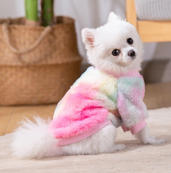 NEW Rainbow dog fleece jumper