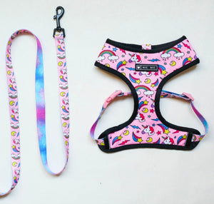 NEW Unicorn dog harness set pink