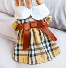 Load image into Gallery viewer, NEW tartan brown dog dress
