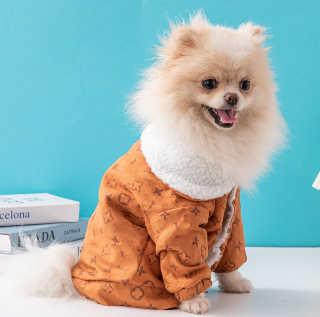 Designer inspired dog jacket