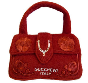 Gucchewi Red Floral Purse dog toy