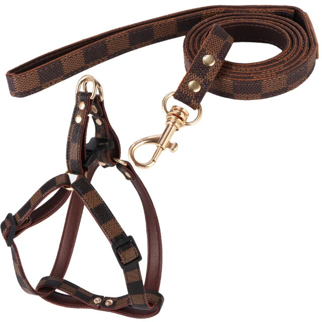 NEW Designer dog harness brown
