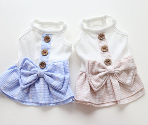 Gingham dog dress