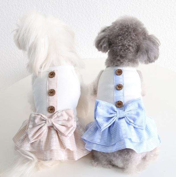 Gingham dog dress